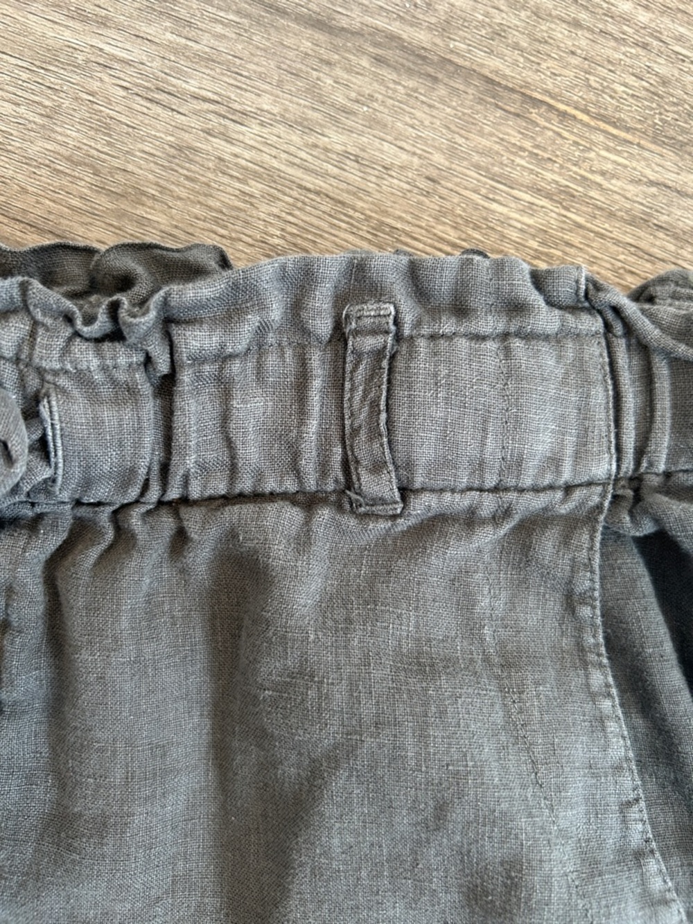 Anthro Cloth & Stone Linen Wide Leg Cropped Pants Raw Hem Paperbag M - Picture 5 of 9